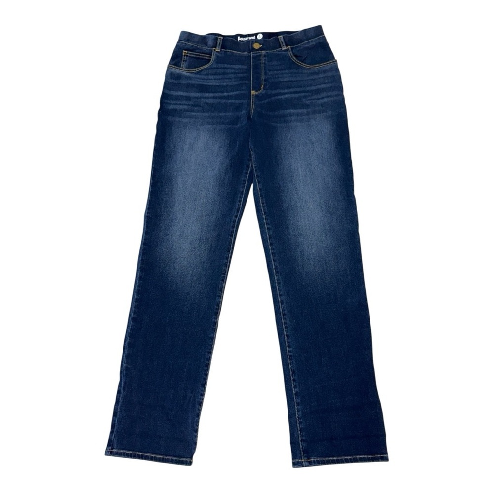 Betabrand Signature Mid-Rise Straight Denim Jeans Size L | Stretch Comfort Fit